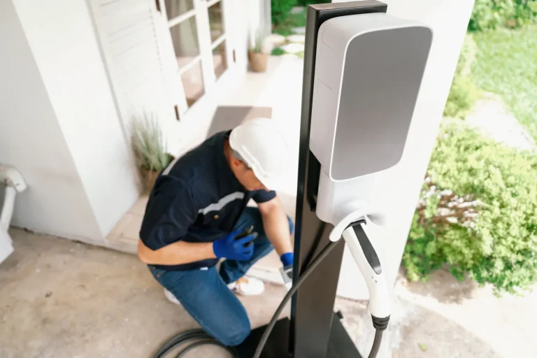Électricien borne de recharge